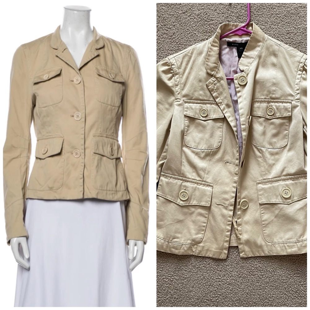 Marc Jacobs Utility Jacket cargo cotton khaki short trench coat